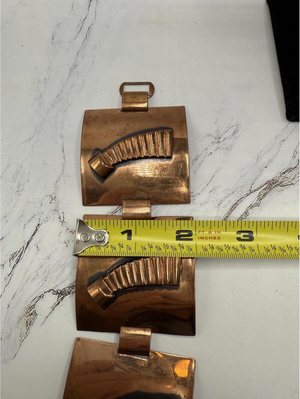 Vintage Retro Copper Statement Cuff Bracelet Bold & Beautiful - Picture 7 of 8